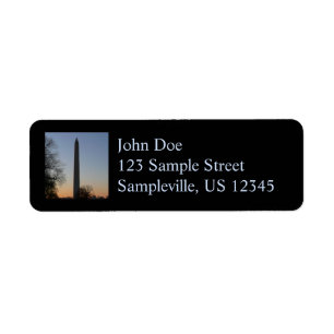 Washington Monument at Sunset in DC Return Address Label