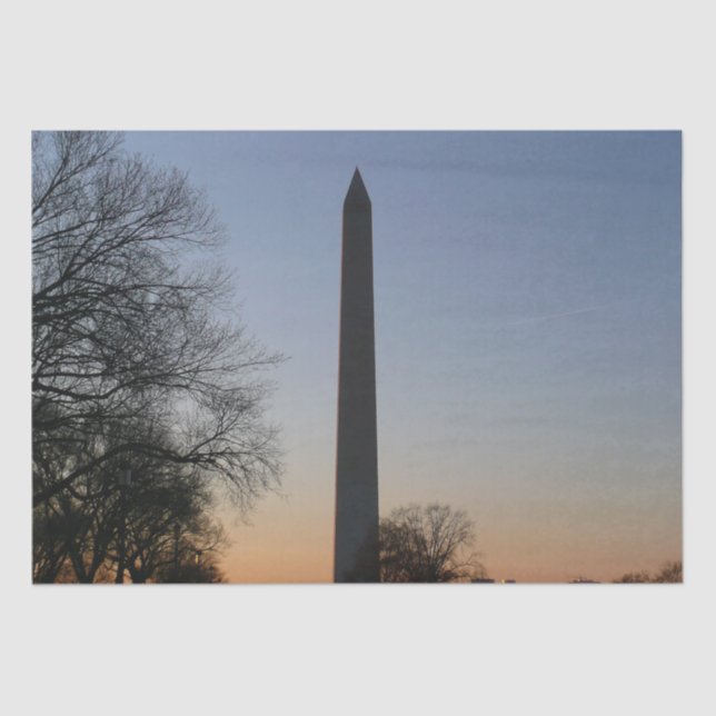 Washington Monument at Sunset in DC Tissue Paper (Front)