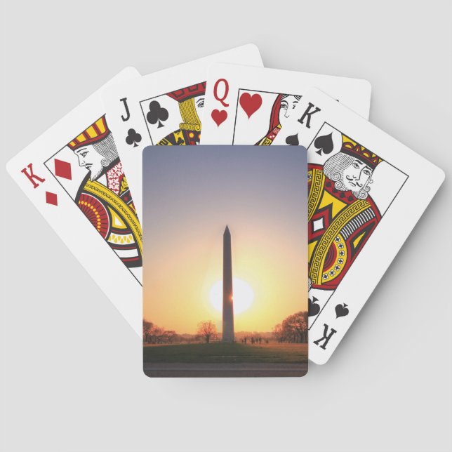 Washington Monument at Sunset Playing Cards (Back)