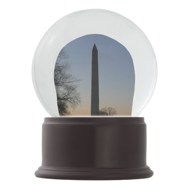 Washington Monument at Sunset Snow Globe (Front)