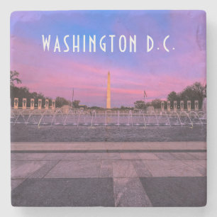 Washington Monument at Sunset Stone Coaster