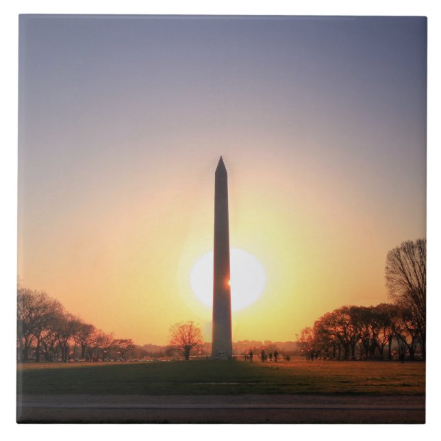 Washington Monument at Sunset Tile (Front)