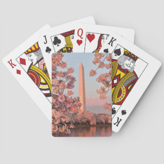 Washington Monument - Cherry Blossoms Playing Cards