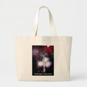 Washington Monument Fireworks Large Tote Bag