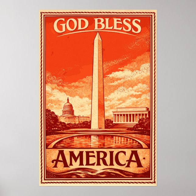 Washington Monument - God Bless America Poster (Front)
