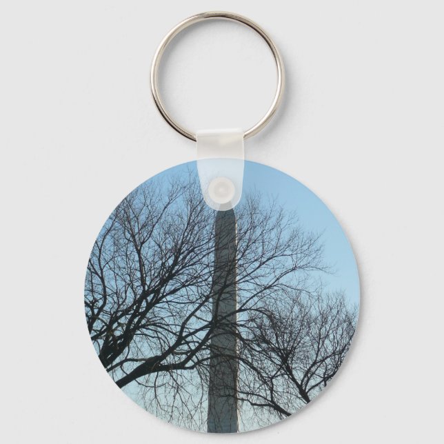 Washington Monument in Winter I Landscape Key Ring (Front)
