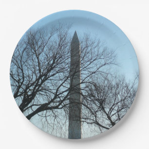 Washington Monument in Winter I Landscape Paper Plate