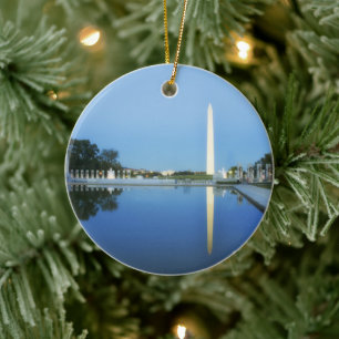 Washington Monument, Reflecting Pool, Washington Ceramic Tree Decoration