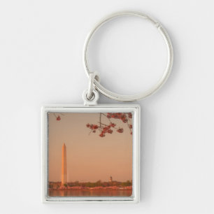 Washington Monument Sakura at sunset. Key Ring