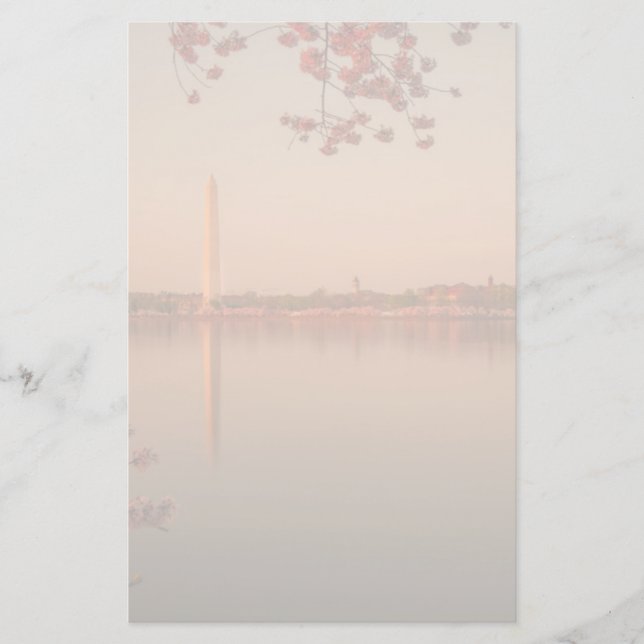Washington Monument Sakura at sunset. Stationery (Front)