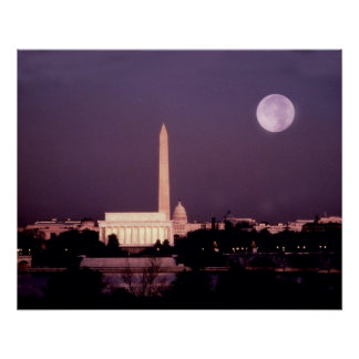 Washington Monument, the Capitol and Jefferson Poster