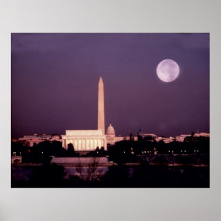 Washington Monument, the Capitol and Jefferson Poster