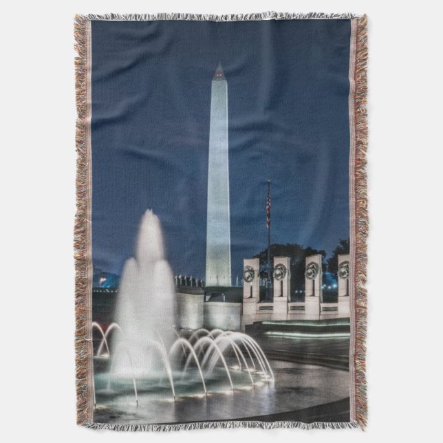Washington Monument USA George Washington Throw Blanket (Front Vertical)