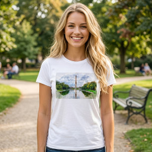 Washington Monument Watercolor with Reflection T-Shirt