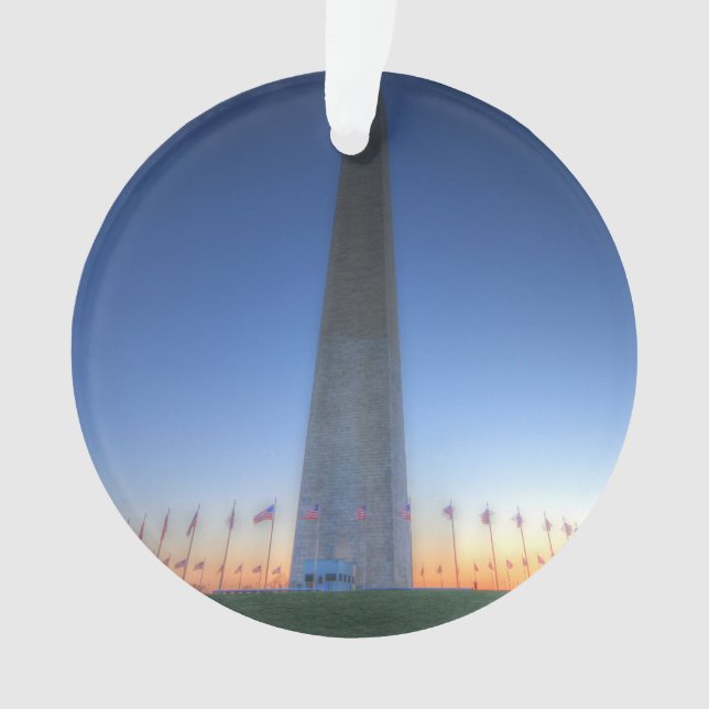 Washington Monument with Orange Sunset Ornament (Front)