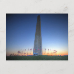Washington Monument with Orange Sunset Postcard