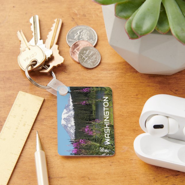 Washington Mount Rainier Wildflowers Photo Key Ring (Desk)