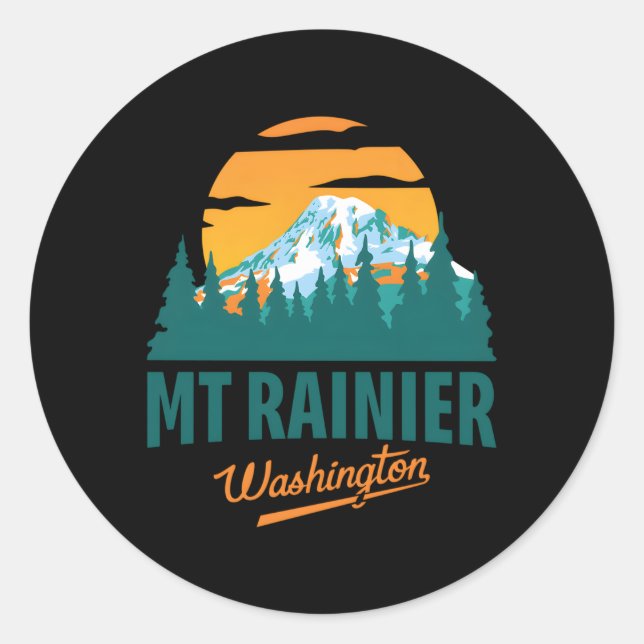 Washington Mt Rainier National Park Classic Round Sticker (Front)