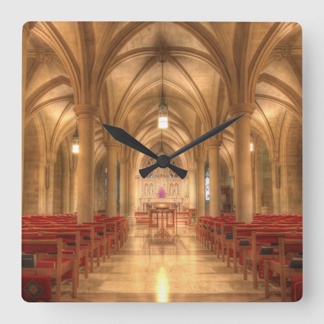 Washington National Cathedral Bethlehem Chapel Square Wall Clock (Front)