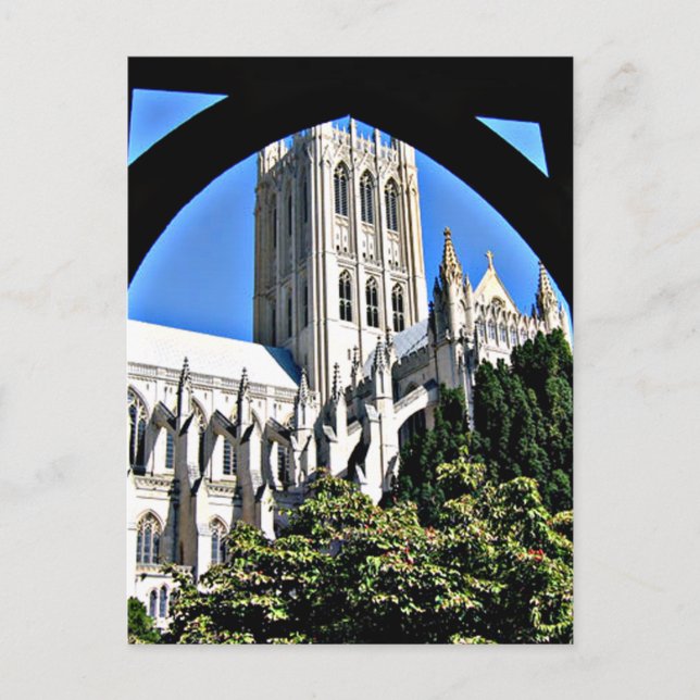 Washington National Cathedral Through Archway Postcard (Front)