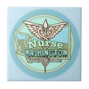 Washington Nurse Caduceus Ceramic Tile
