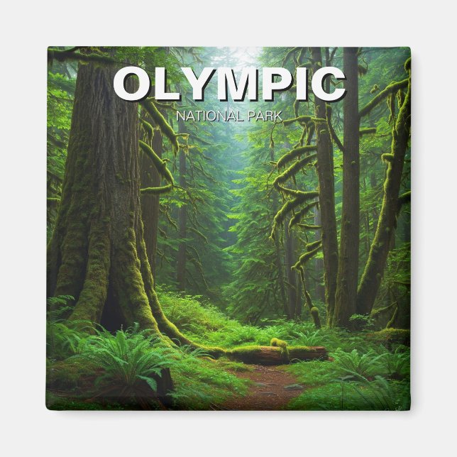 Washington olympic national park hoh rainforest magnet (Front)