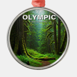 Washington olympic national park hoh rainforest metal ornament
