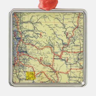 Washington, Oregon, Idaho Metal Ornament