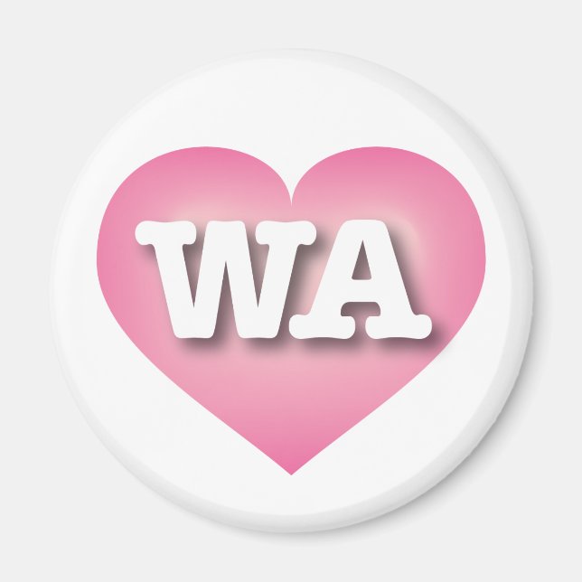 Washington Pink Fade Heart - I love WA Magnet (Front)