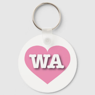 Washington Pink Heart - I love WA Key Ring