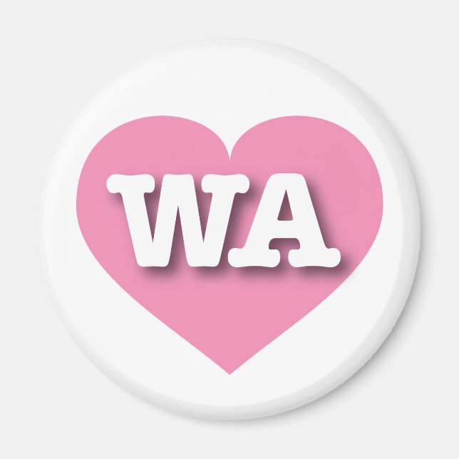 Washington Pink Heart  - I love WA Magnet (Front)