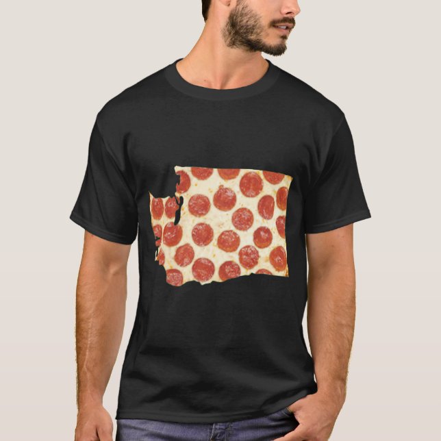WASHINGTON PIZZA PEPPERONI PIZZA STATE T-Shirt (Front)