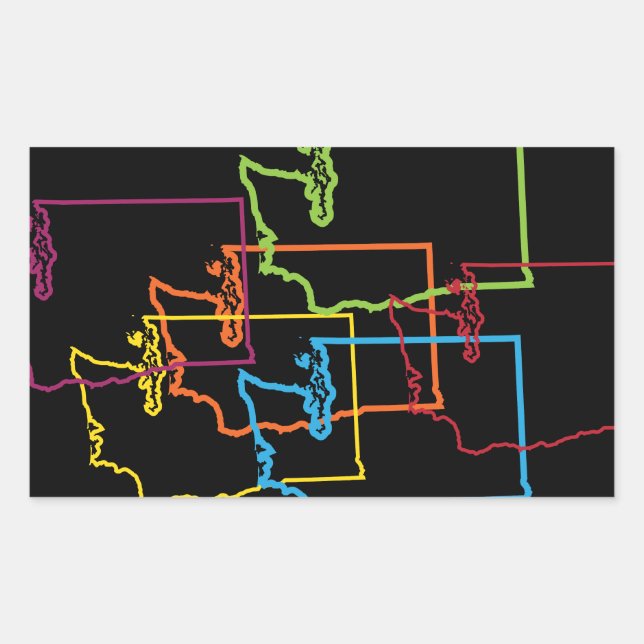 washington pride blur rectangular sticker (Front)