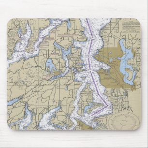 Washington Puget Sound Seattle Chart Mouse Pad
