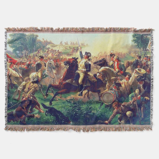 Washington Rallying the Troops at Monmouth Throw Blanket (Front)