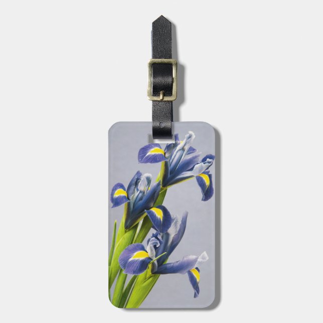 Washington, Redmond, Purple Irises Luggage Tag (Front Vertical)