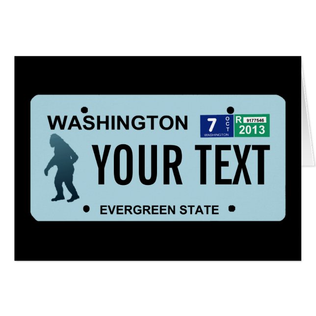 Washington Sasquatch License Plate (Front Horizontal)
