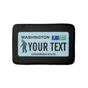 Washington Sasquatch License Plate Bath Mat