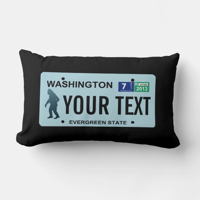 Washington Sasquatch License Plate Lumbar Cushion (Front)