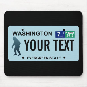 Washington Sasquatch License Plate Mouse Pad