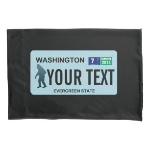 Washington Sasquatch License Plate Pillowcase