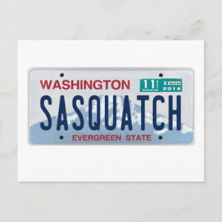 Washington Sasquatch License Plate Postcard