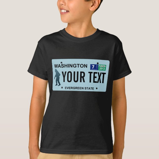 Washington Sasquatch License Plate T-Shirt (Front)