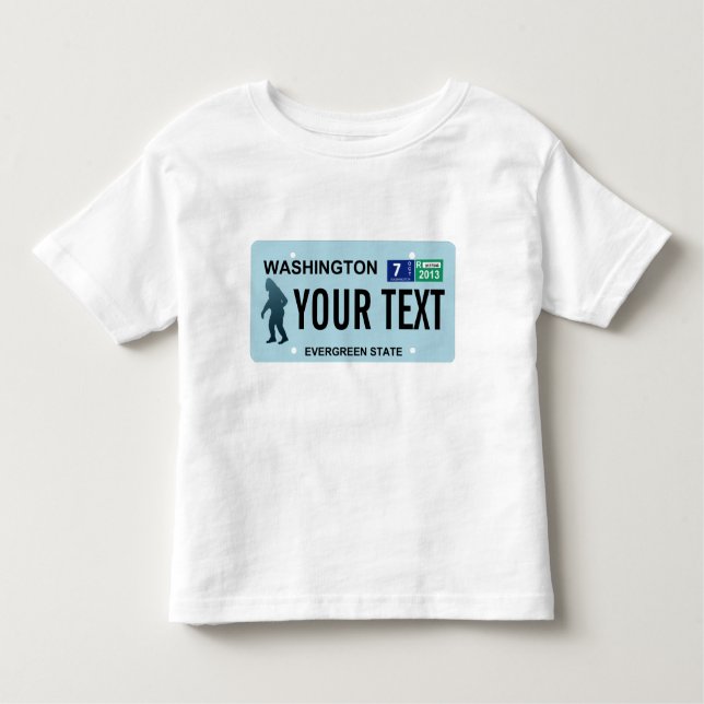 Washington Sasquatch License Plate Toddler T-Shirt (Front)