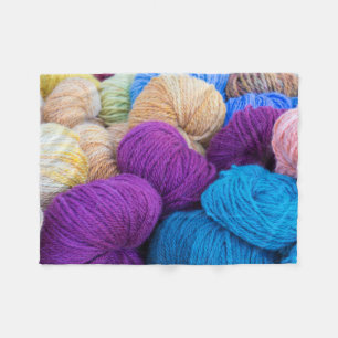 Washington, Seabeck. Balls of colourful yarn Fleece Blanket