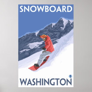 Washington - Snowboarding Poster