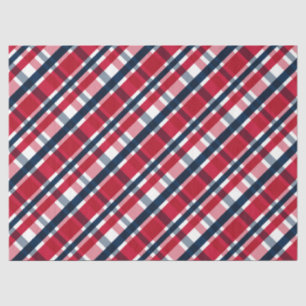 Washington Sports Fan Red White Blue Plaid Tissue Paper
