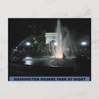 Washington Square Park at Night, NYC Postcard
