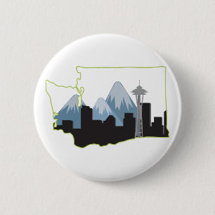 Washington State 6 Cm Round Badge