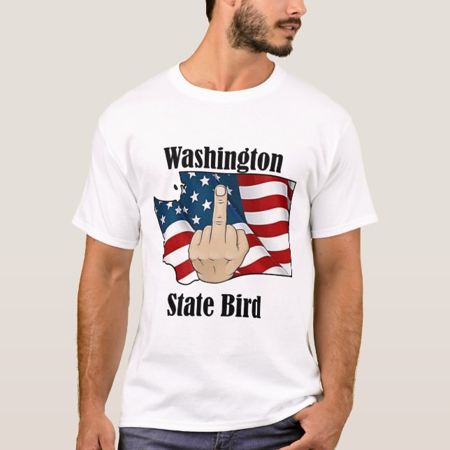 Washington state bird t-shirt middle finger (Front)